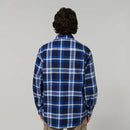 Hard Yakka Men's Long Sleeve Check Flannel Shirt - Blue