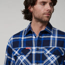 Hard Yakka Men's Long Sleeve Check Flannel Shirt - Blue