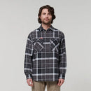 Hard Yakka Men's Long Sleeve Check Flannel Shirt - Charcoal