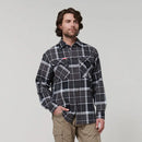 Hard Yakka Men's Long Sleeve Check Flannel Shirt - Charcoal