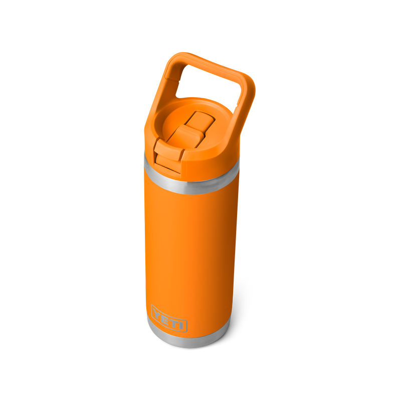 Yeti Rambler 18oz Straw Bottle with Colour-matched Straw Cap (532ml) - King Crab Orange