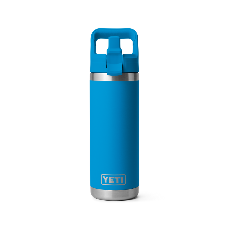 Yeti Rambler 18oz Straw Bottle with Colour-matched Straw Cap (532ml) - Big Wave Blue