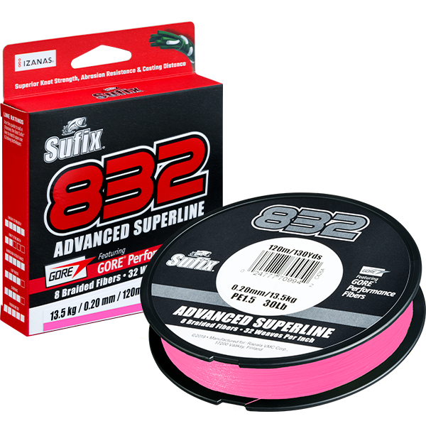 Sufix 832 Braid 50lb 300yd Pink