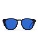 Liive Vision Angler Sunglasses - Matt Black Frame with Polorised Blue Mirror Lens