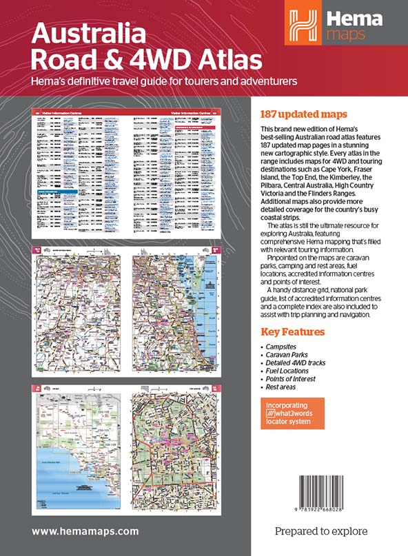 Hema Maps Australia Road & 4WD Easy Read Atlas (13th Edition)
