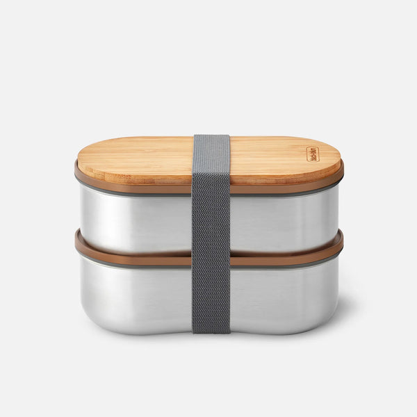 Black+Blum Stainless Steel Bento Box Fork Included Almond /Grey (1L/ 34oz )