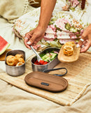 Black+Blum Stainless Steel Bento Box Fork Included Almond /Grey (1L/ 34oz )