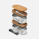 Black+Blum Stainless Steel Bento Box Fork Included Almond /Grey (1L/ 34oz )