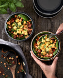 Black+Blum Glass Lunch Bowl &amp; Protective Container (750ml /25oz) - Slate