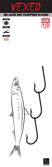 Vexed YM HD Black Tarpon Hooks (Assorted Sizes)