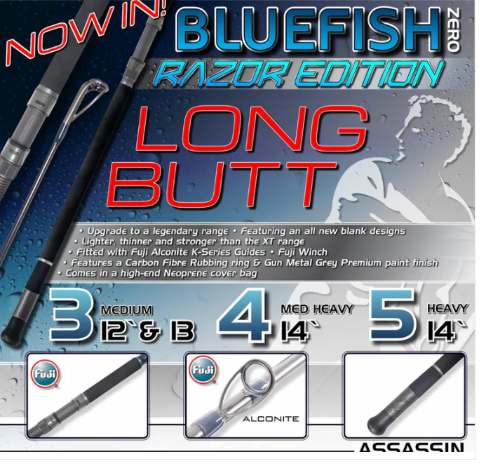 Bluefish Zero Razor Rods Assassin Bluefish Zero Razor Long Butt Rods (Assorted Models)