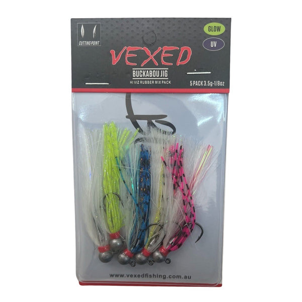 Vexed Buckabou Jig 3.5g Hi-Viz Rubber Mix (5pce)