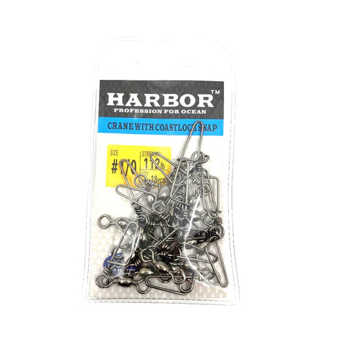 Harbor Crane Swivel With Coastlock Snap Size 3/0 14pce