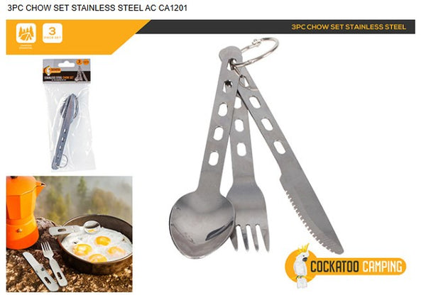 Cockatoo 3pce Chow Set Stainless Steel