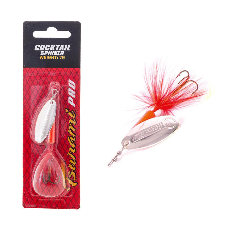 Tsunami Cocktail Spinner Lure Fluro Orange/Silver (7g)