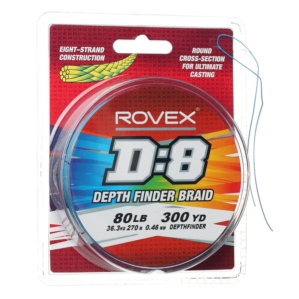 Rovex D8 Depthfinder Braid 80lb 300yd (Multi Coloured)