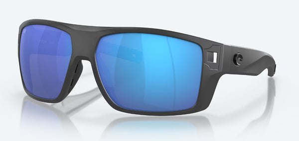 Costa Sunglasses Diego Matte Grey Frame - Blue Mirror Polarised Glass