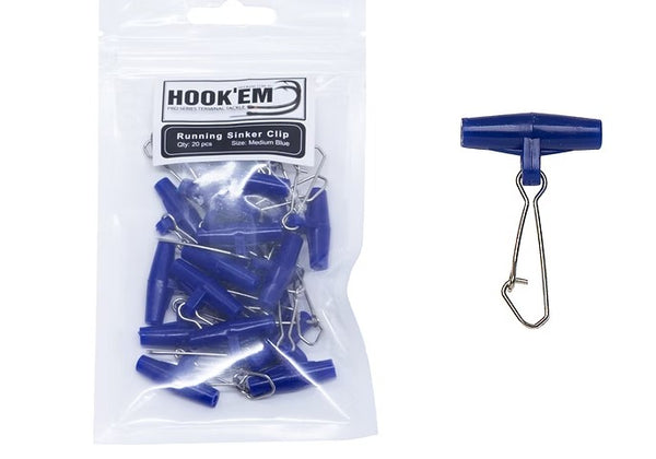 Hookem Easy Rig Clips 20pce - Blue (Medium)