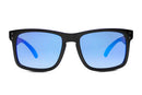 Liive Vision Echo Sunglasses - Matt Black Frame with Blue Mirror Polarised Lens