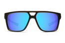 Liive Vision Elvis Sunglasses - Matt Blue/Black Frame with Mirror Polarised Blue Lens