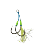 Vexed Twin Flashy Assist Hooks 1/0 Chartreuse Glow 3pce
