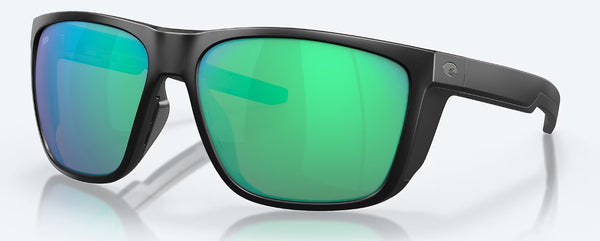 Costa Sunglasses Ferg XL Matte Black Frame - Green Mirror Polarised Glass