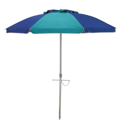 Beachkit Fiesta 185cm Beach Umbrella - Royal Blue/Turquoise