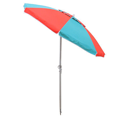 Beachkit Fiesta 185cm Beach Umbrella - Turquoise/Orange