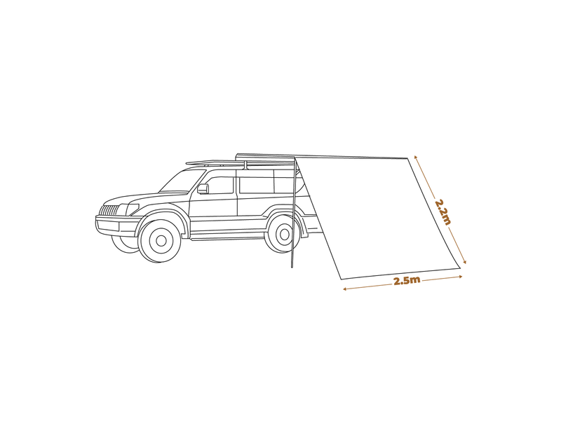 OZtrail Overlander BlockOut Awning Front Wall (2.5m)