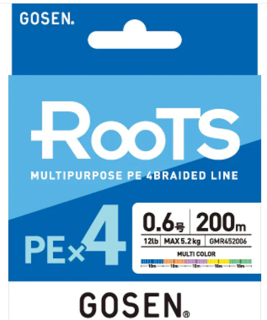 Gosen Roots PEX4 Braid 200m (Assorted Breaking Strains)