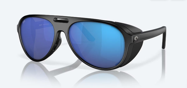 Costa Sunglasses Grand Catalina Matte Black Frame - Blue Mirror Polarised Glass