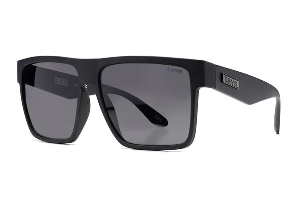 Liive Vision Greed Sunglasses - Matt Black Frame with Smoke Polarised Lens