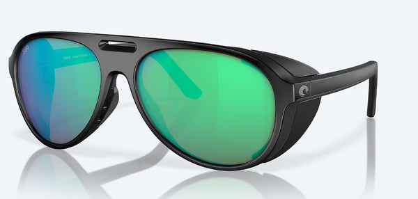 Costa Sunglasses Grand Catalina Matte Black Frame - Green Mirror Polarised Glass