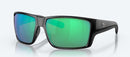 Costa Del Mar Reefton Pro Sunglasses - Green Mirror Polarised Lens with Matte Black Frame