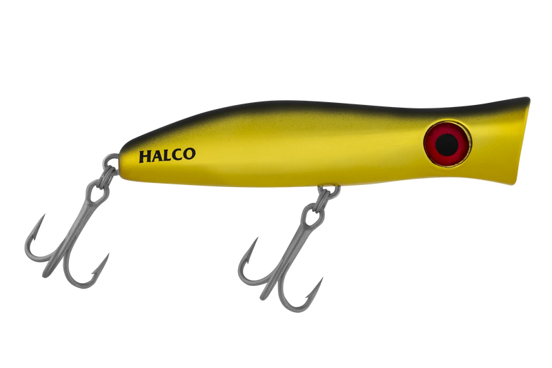 Halco Roosta Popper Lure 135 H51 Chrome Gold Black Back