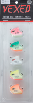 Vexed Bottom Meat Jnr Spare Head Hiviz Lumo 5 Pack - (Assorted Weights)