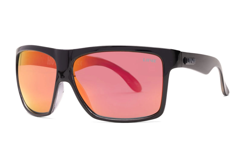 Liive Vision Hoy 4 Sunglasses - Matt Black Float Frame with Red/Orange Mirror Polarised Lens
