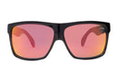 Liive Vision Hoy 4 Sunglasses - Matt Black Float Frame with Red/Orange Mirror Polarised Lens