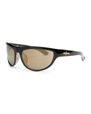 Liive Vision Hoy 5 Sunglasses - Gold Mirror Lens with Black Frame