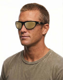 Liive Vision Hoy 5 Sunglasses - Gold Mirror Lens with Black Frame