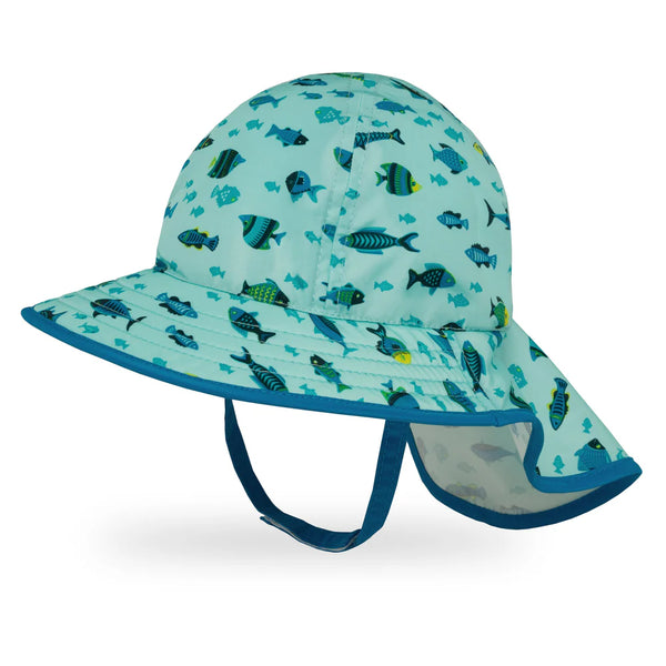 Sunday Afternoon Infant SunSprout Beach Hat - Little Fish Print (6-12 Months)