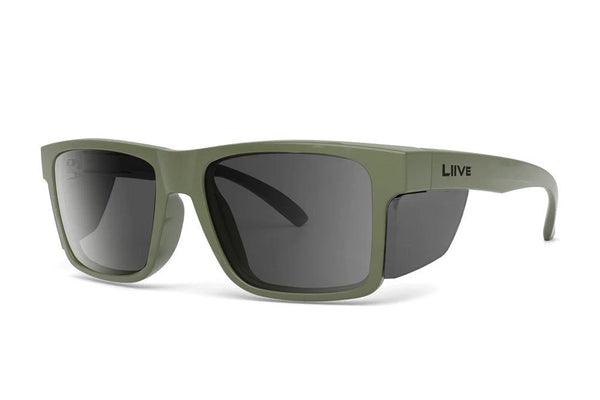Liive Vision Jonny Brooks Sunglasses - Matt Olive Frame with Smoke Polarised Lens