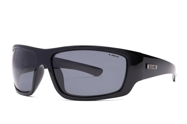 Liive Vision Kuta Sunglasses - Black Frame with Polarised Smoke Lens