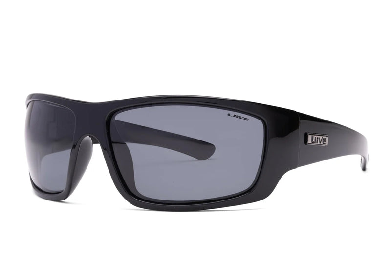 Liive Vision Kuta Sunglasses - Black Frame with Polarised Smoke Lens