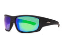 Liive Vision Kuta Sunglasses - Matte Black Frame with Blue/Green Mirror Polarised Lens