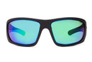Liive Vision Kuta Sunglasses - Matte Black Frame with Blue/Green Mirror Polarised Lens