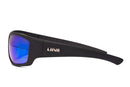 Liive Vision Kuta Sunglasses - Matte Black Frame with Blue/Green Mirror Polarised Lens