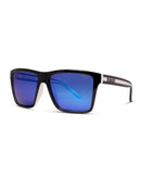 Liive Vision Laguna Sunglasses - Blue Mirror Polarised Lens with Matt Black & White Frame