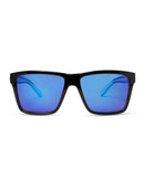 Liive Vision Laguna Sunglasses - Blue Mirror Polarised Lens with Matt Black & White Frame
