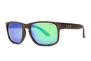 Liive Vision The Lewy Sunglasses - Brown Sanded Frame with Blue/Green Mirror Polarised Lens